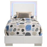 Felicity Twin Panel Bed with LED Lighting Glossy White