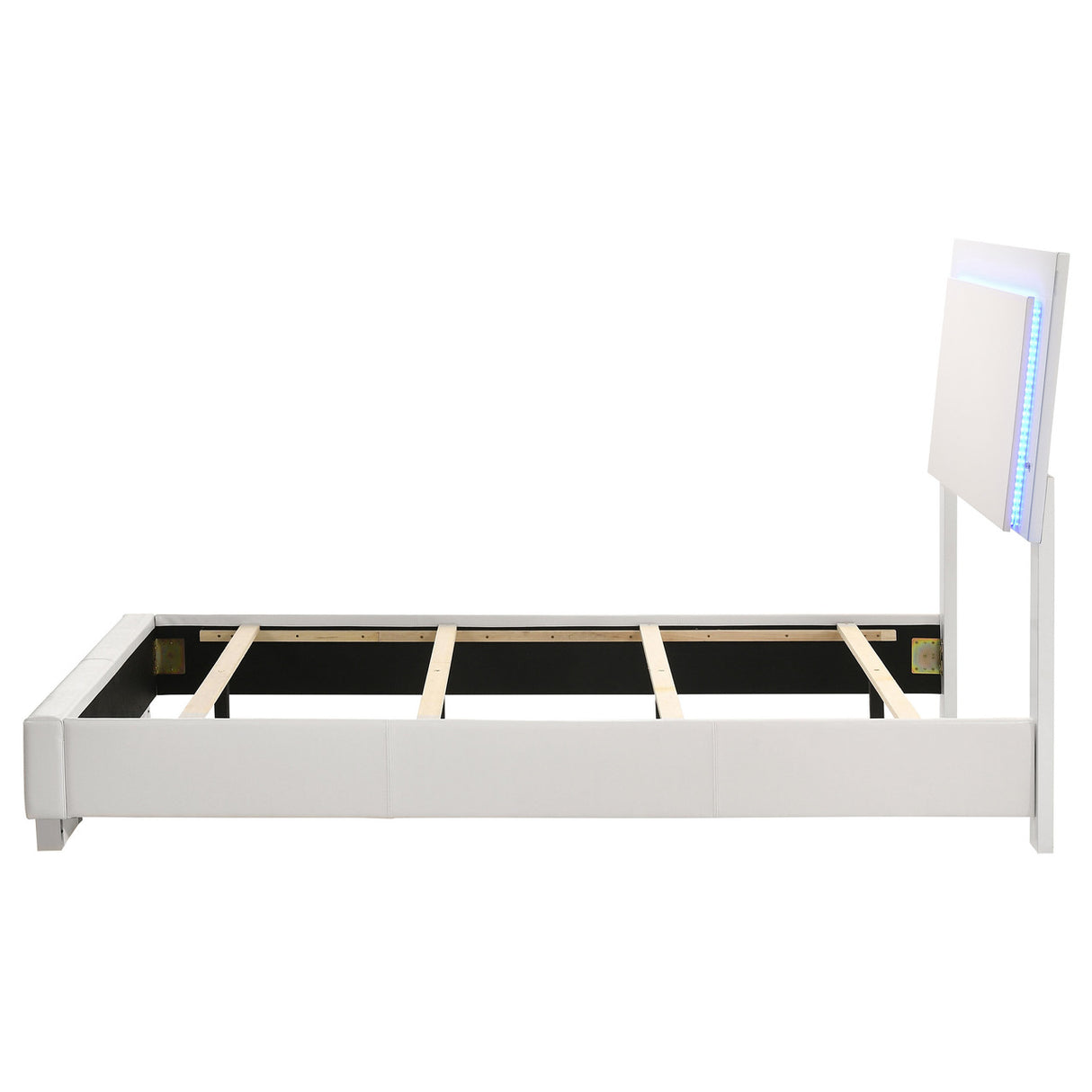 Felicity Twin Panel Bed with LED Lighting Glossy White