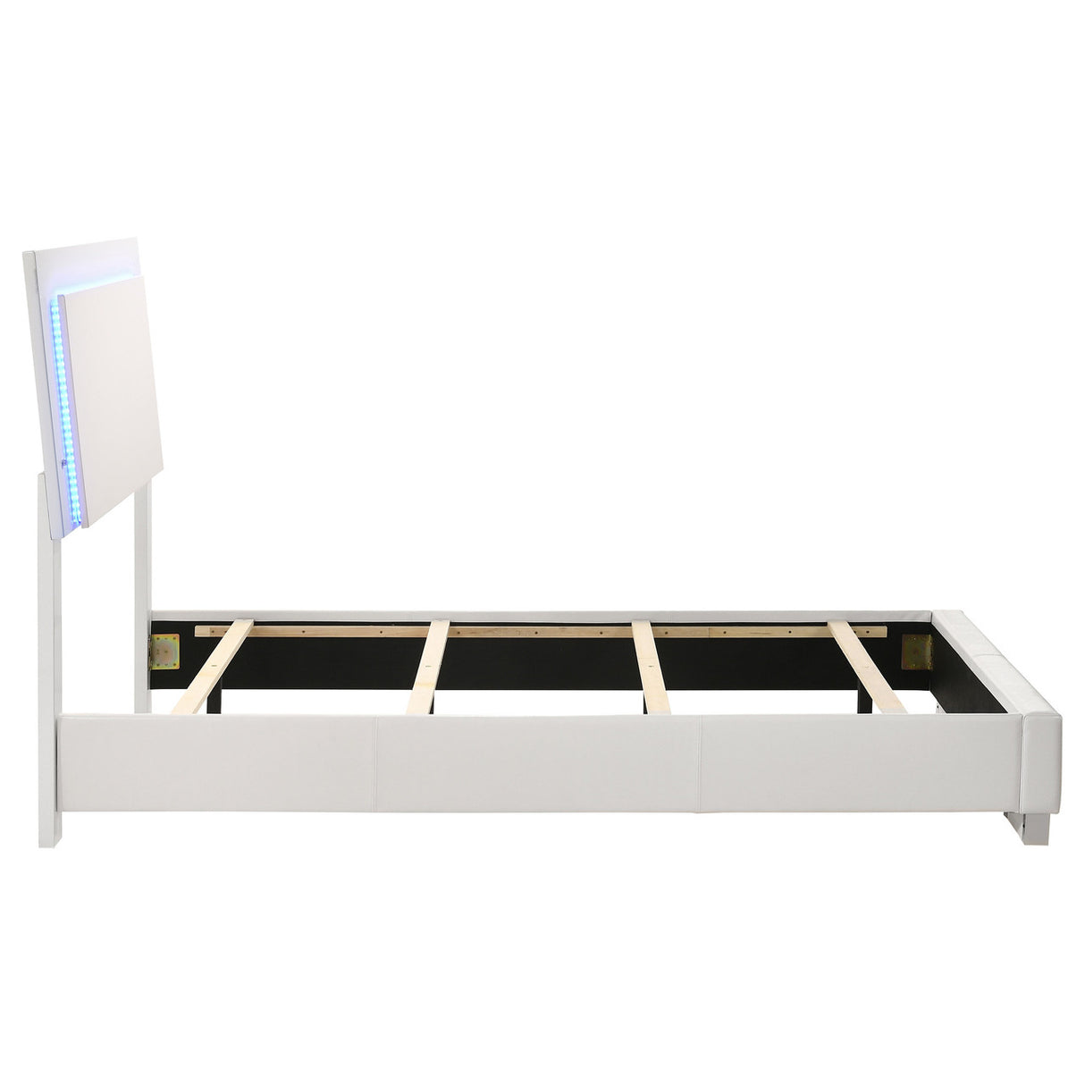 Felicity Twin Panel Bed with LED Lighting Glossy White