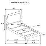 Felicity Twin Panel Bed with LED Lighting Glossy White