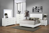 Felicity 5-piece Eastern King Bedroom Set with LED Mirror Glossy White