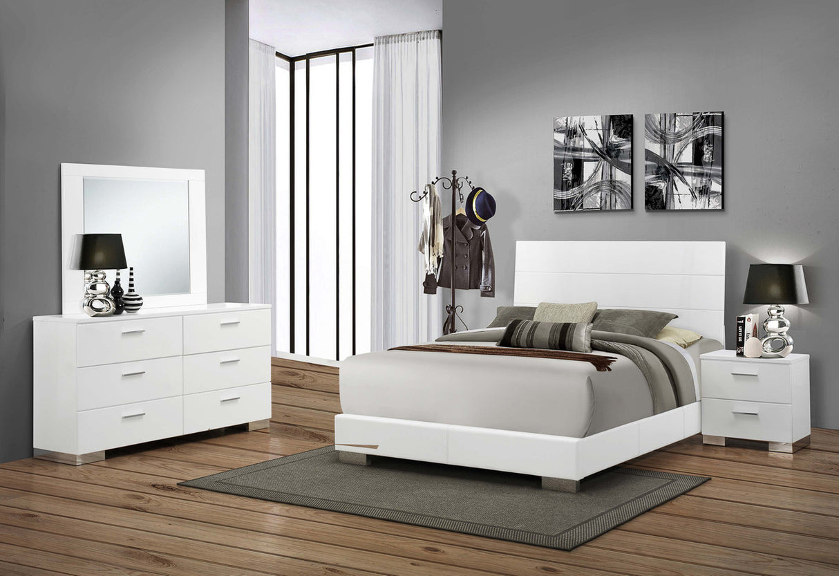 Felicity Contemporary White California King Four-Piece Set