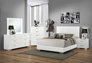 Felicity Contemporary White California King Five-Piece Set