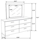 Felicity 6-drawer Dresser with Mirror Glossy White