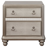 Bling Game 2-drawer Nightstand Metallic Platinum