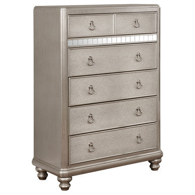 Bling Game 6-drawer Chest Metallic Platinum