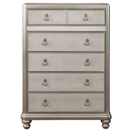 Bling Game 6-drawer Chest Metallic Platinum