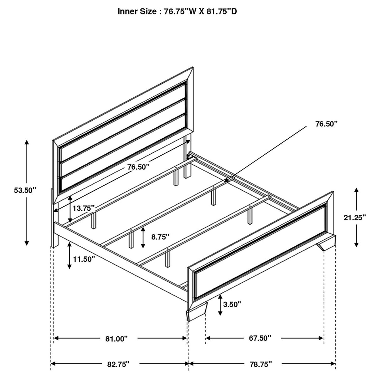 Kauffman Bedroom Set with High Straight Headboard