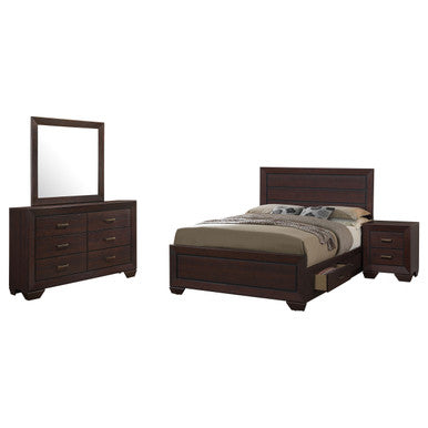 Coaster Fenbrook Transitional Dark Cocoa Eastern King Four-Piece Set