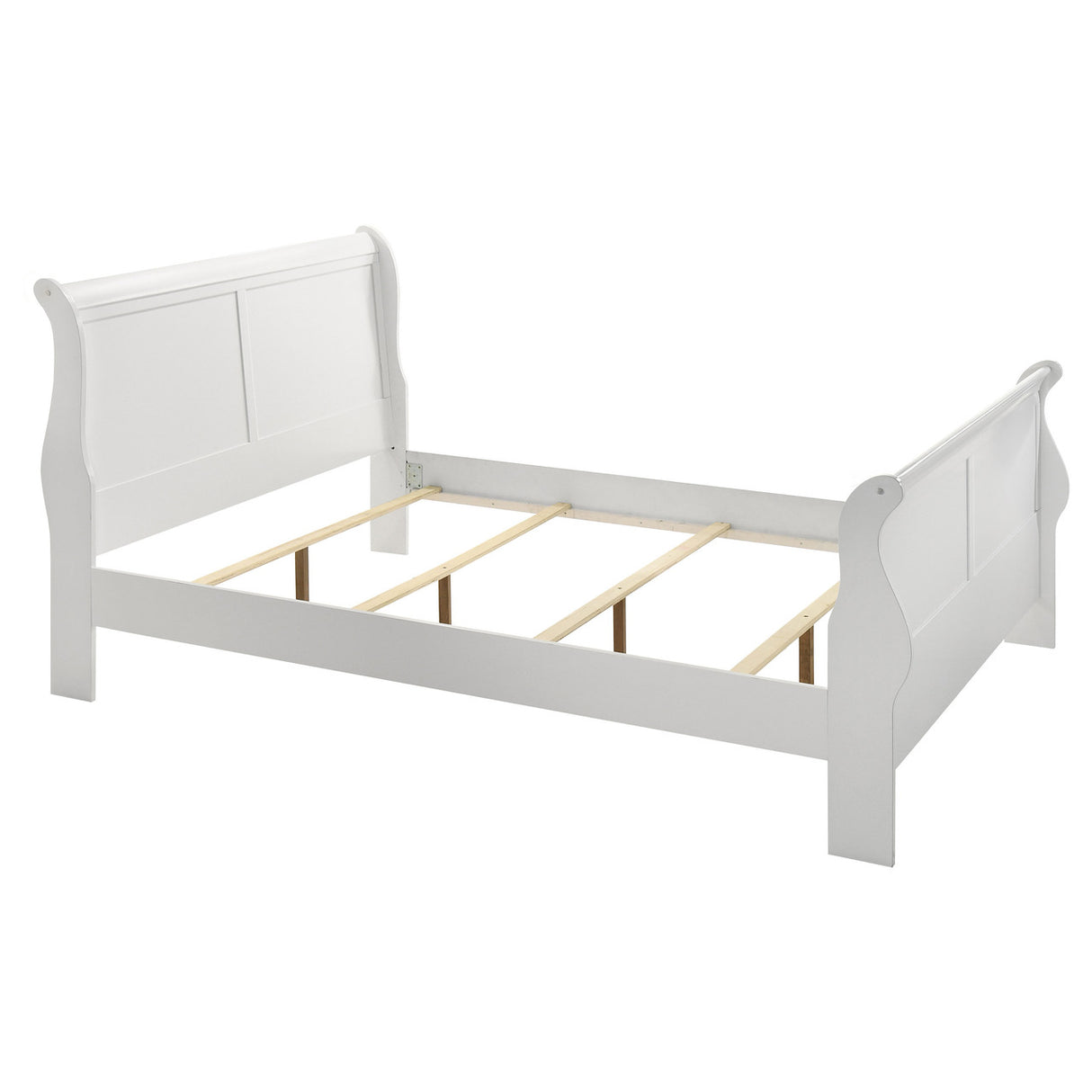 Louis Philippe Full Sleigh Panel Bed White