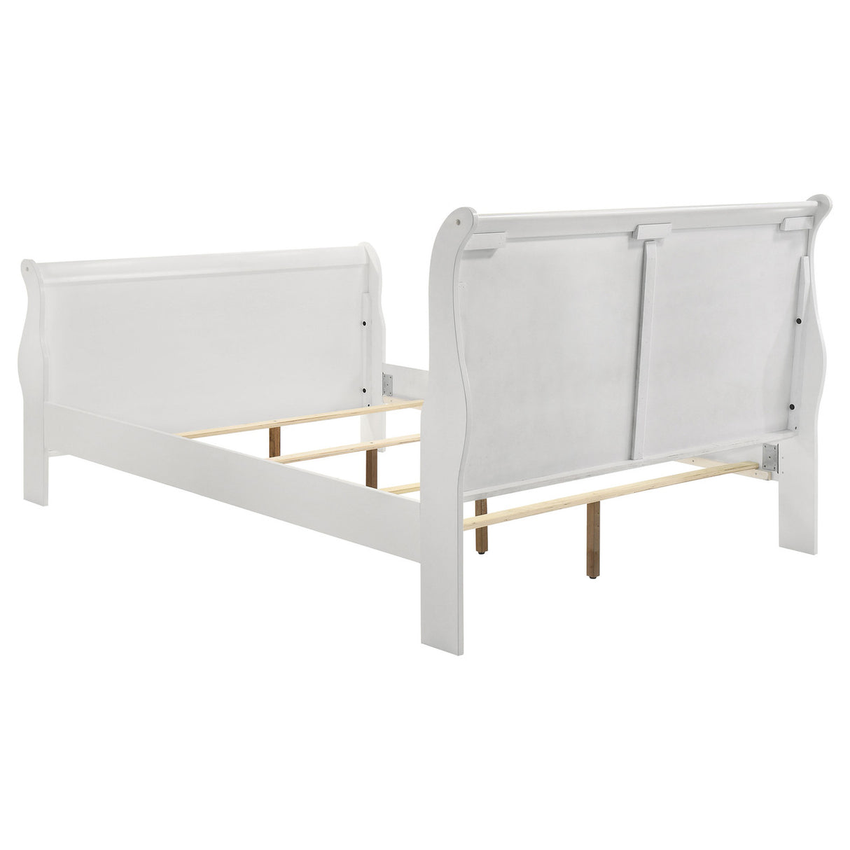 Louis Philippe Full Sleigh Panel Bed White