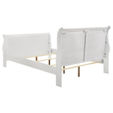 Louis Philippe Full Sleigh Panel Bed White