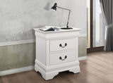 Louis Philippe 2-drawer Nightstand White