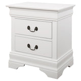 Louis Philippe 2-drawer Nightstand White