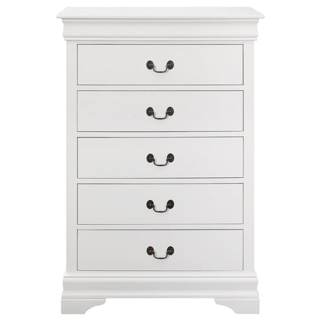 Louis Philippe 5-drawer Chest White