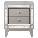 Leighton 2-drawer Nightstand Metallic Mercury