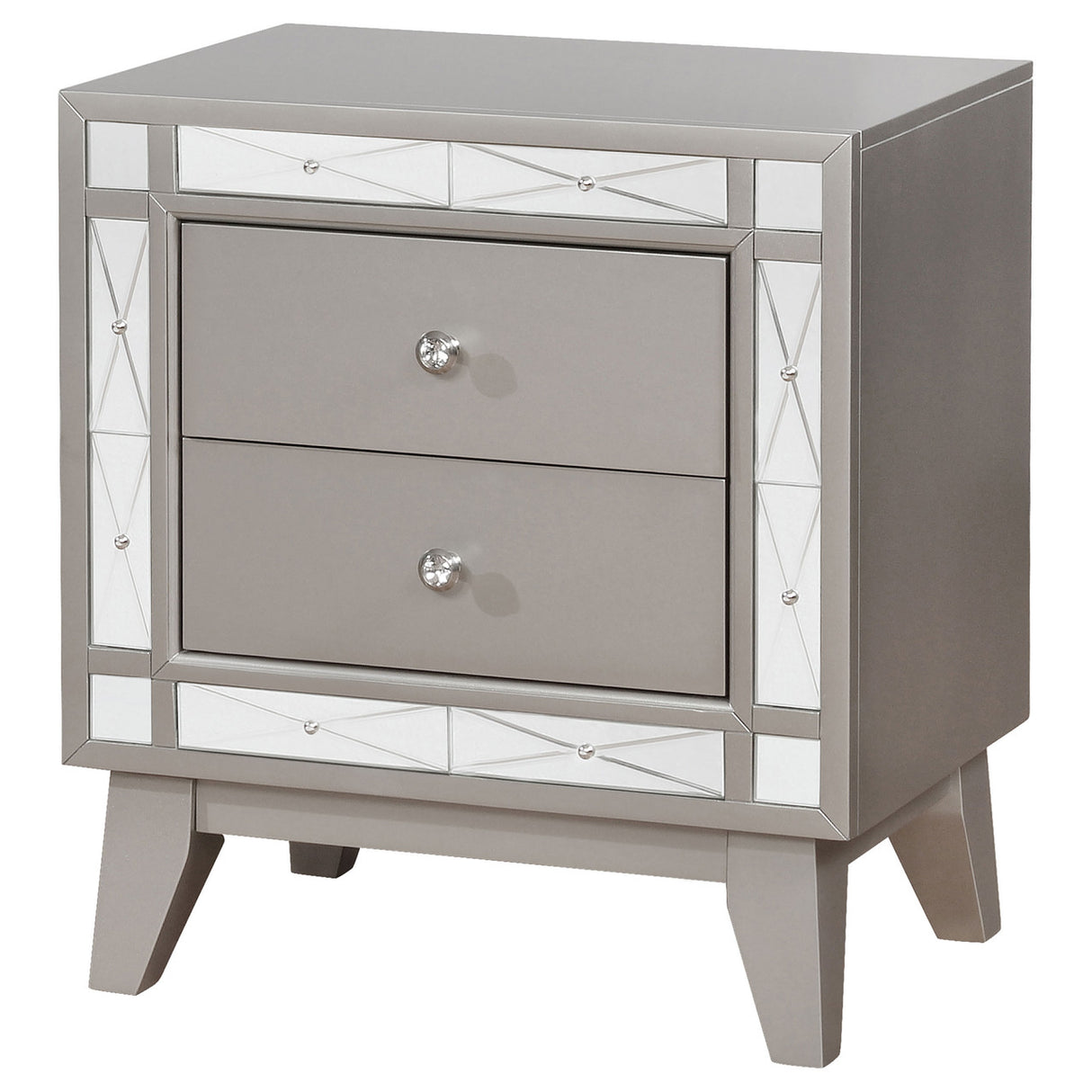 Leighton 2-drawer Nightstand Metallic Mercury