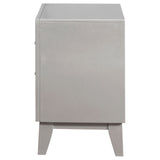 Leighton 2-drawer Nightstand Metallic Mercury