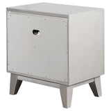 Leighton 2-drawer Nightstand Metallic Mercury