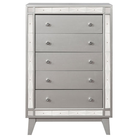 Leighton 5-drawer Chest Metallic Mercury