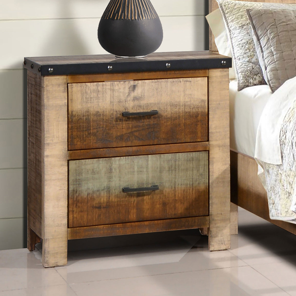 Sembene 2-drawer Nightstand Antique Multi-color