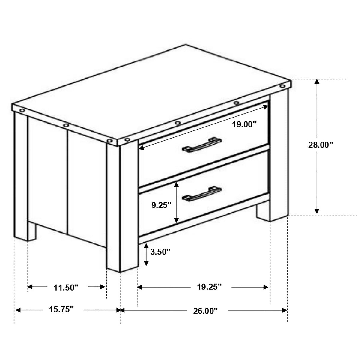 Sembene 2-drawer Nightstand Antique Multi-color