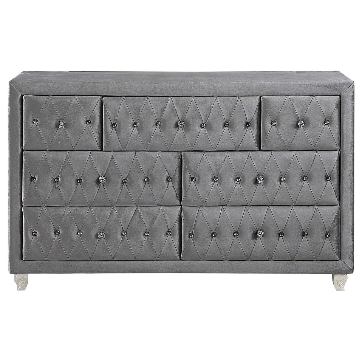 Deanna 5-piece Tufted California King Bedroom Set Grey