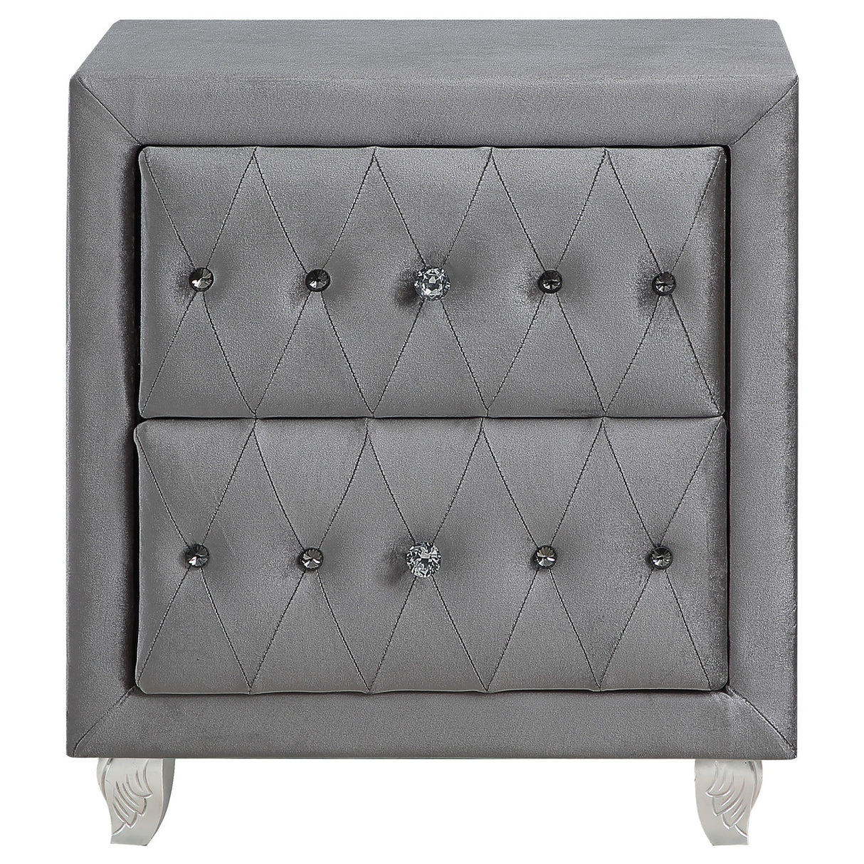 Deanna 2-drawer Rectangular Nightstand Grey