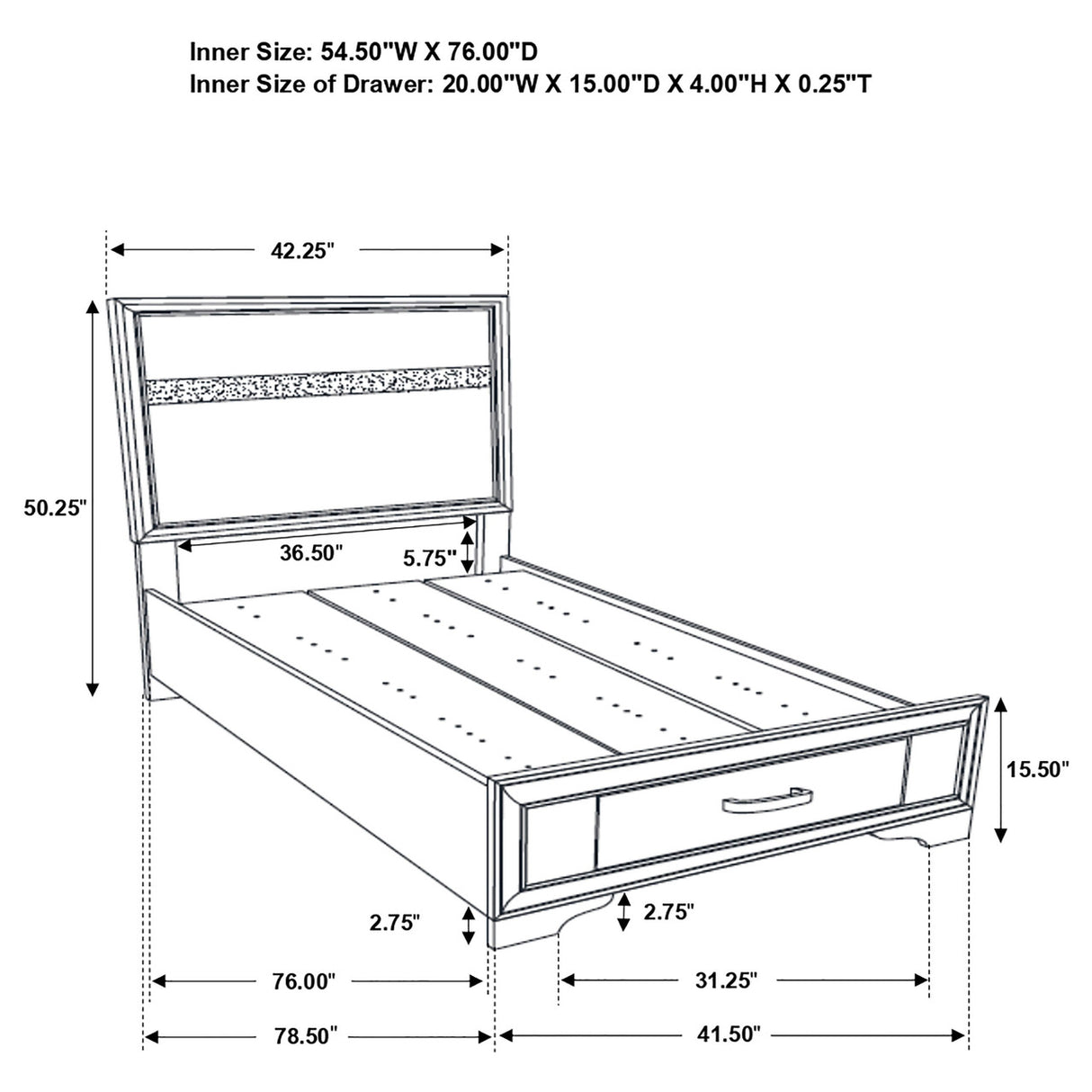 Miranda 4-piece Twin Storage Bedroom Set White