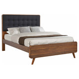 Robyn Mid-Century Modern Dark Walnut Eastern King Four-Piece Set