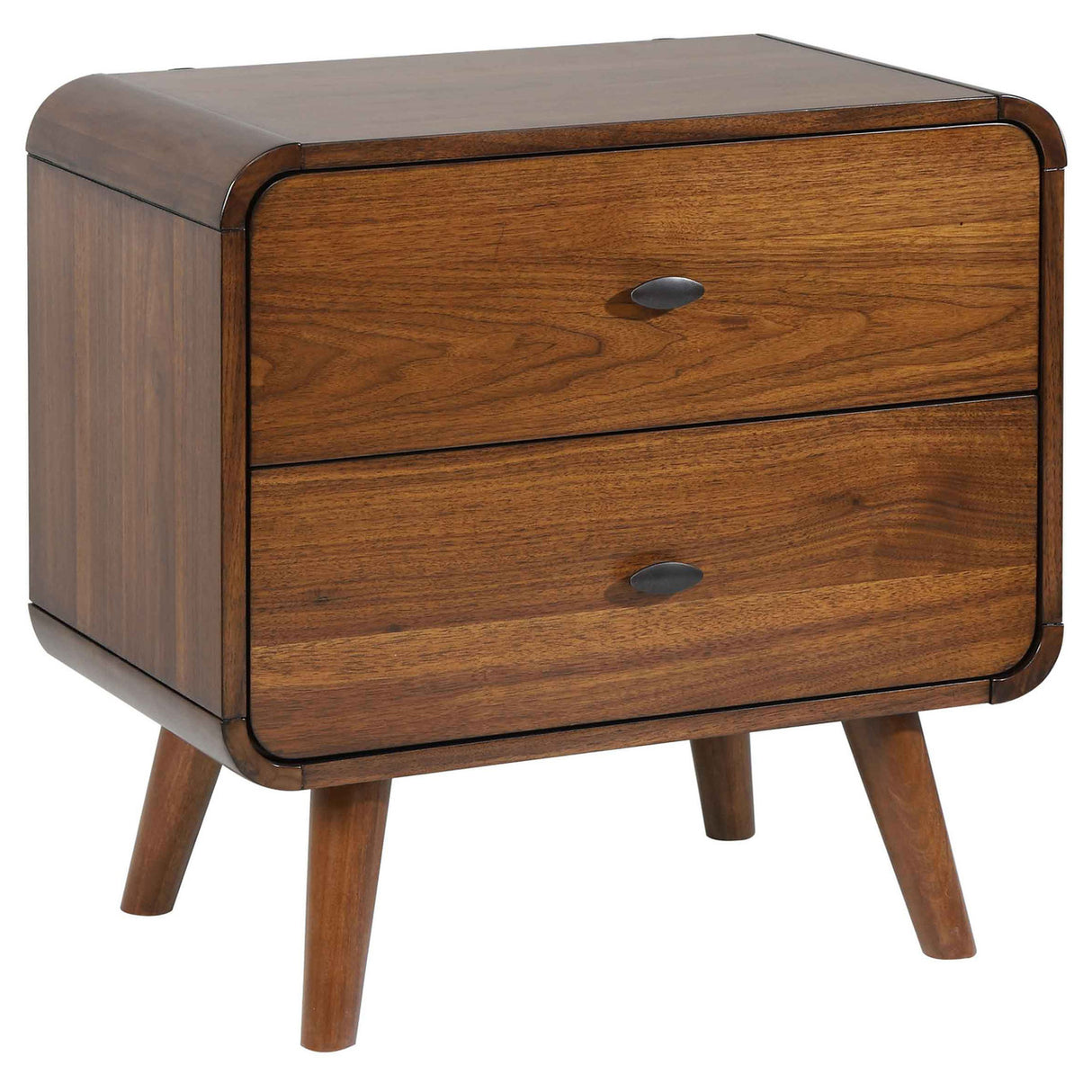 Robyn Mid-Century Modern Dark Walnut Eastern King Four-Piece Set