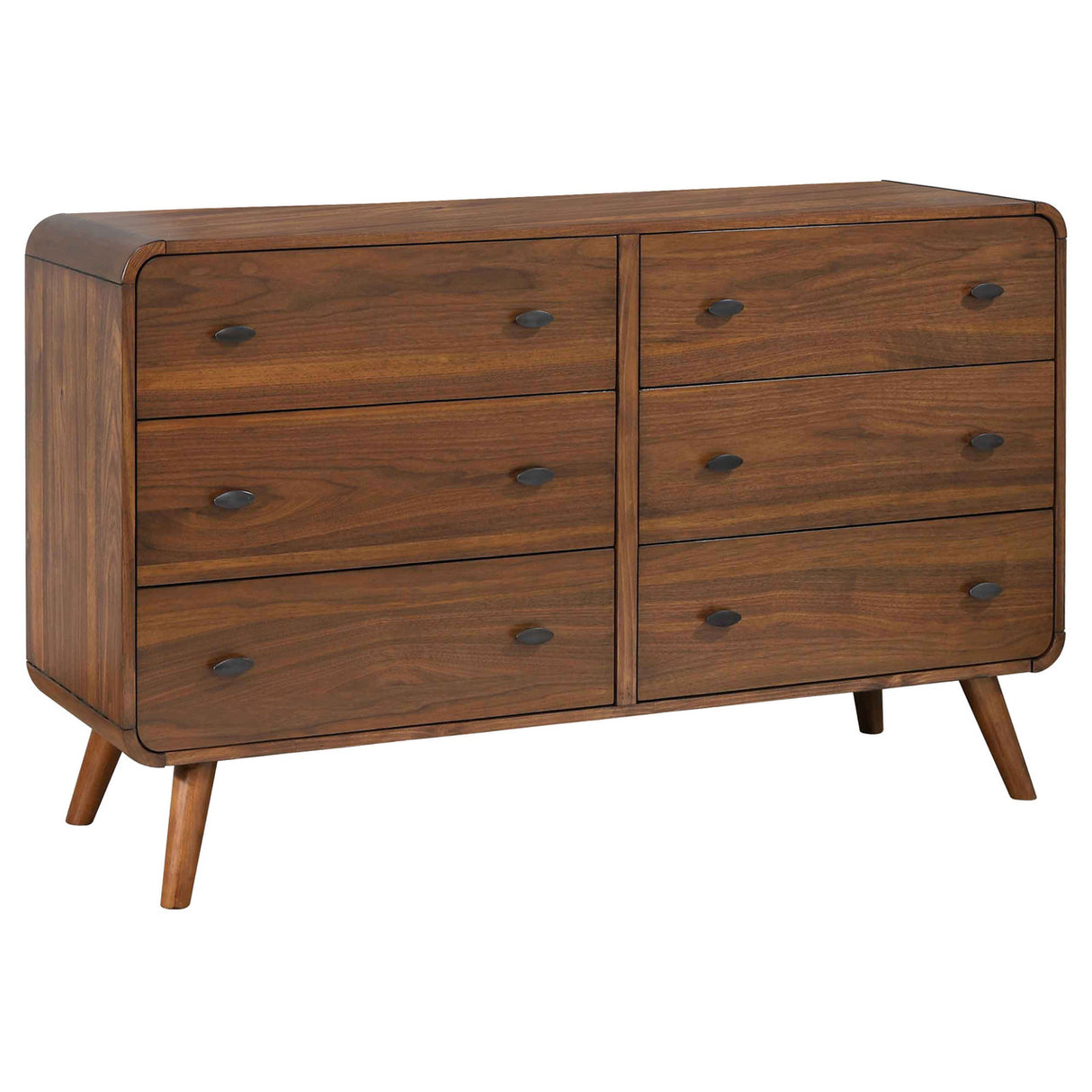 Robyn Mid-Century Modern Dark Walnut Eastern King Four-Piece Set