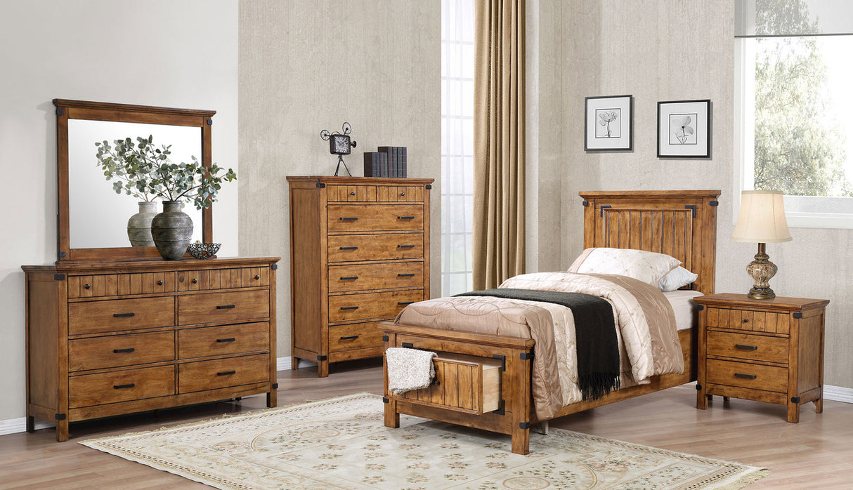 Brenner Twin Storage Bed Rustic Honey