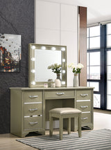 Beaumont 7-drawer Vanity Desk with Lighting Mirror Champagne