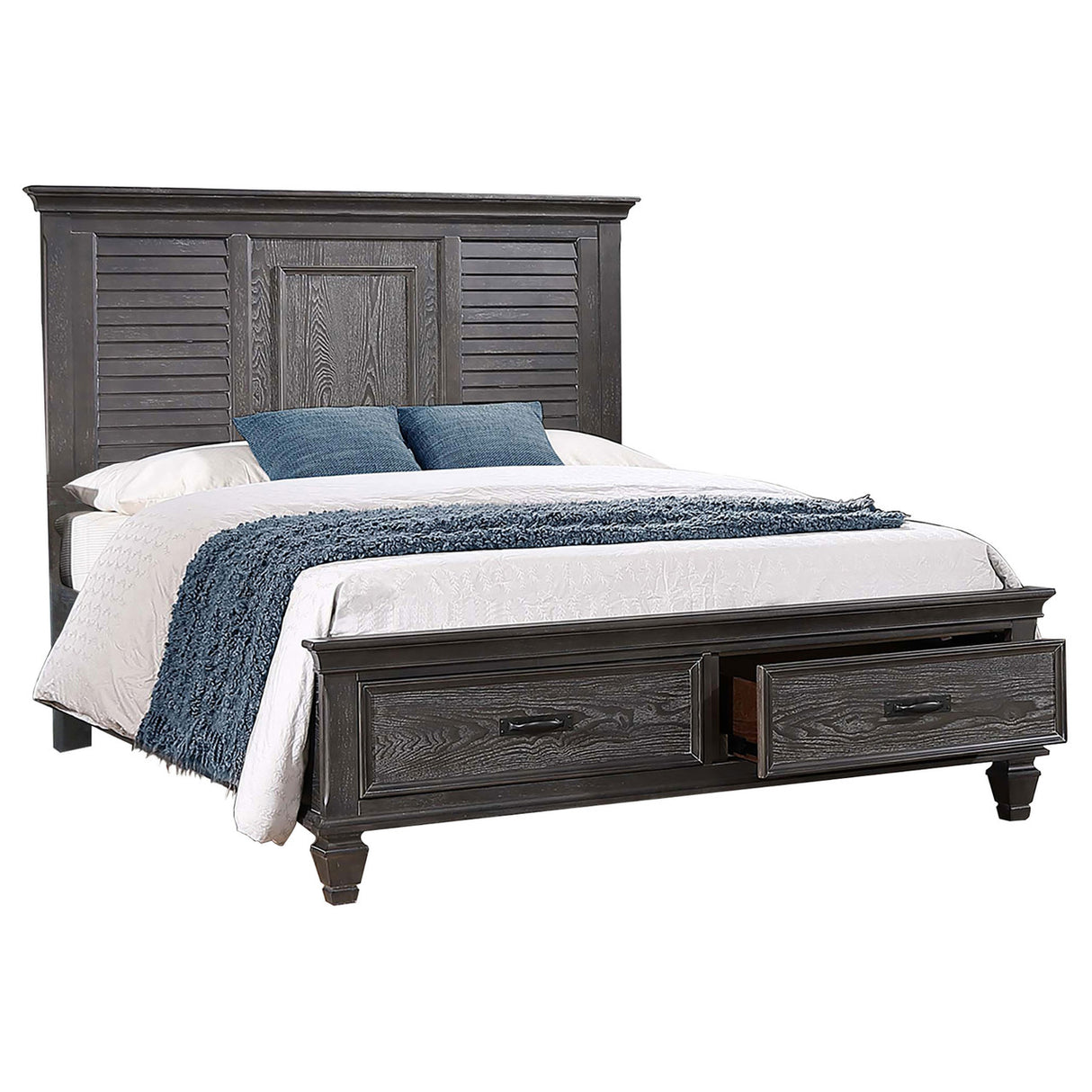 Franco 4-piece Eastern King Storage Bedroom Set Weathered Sage