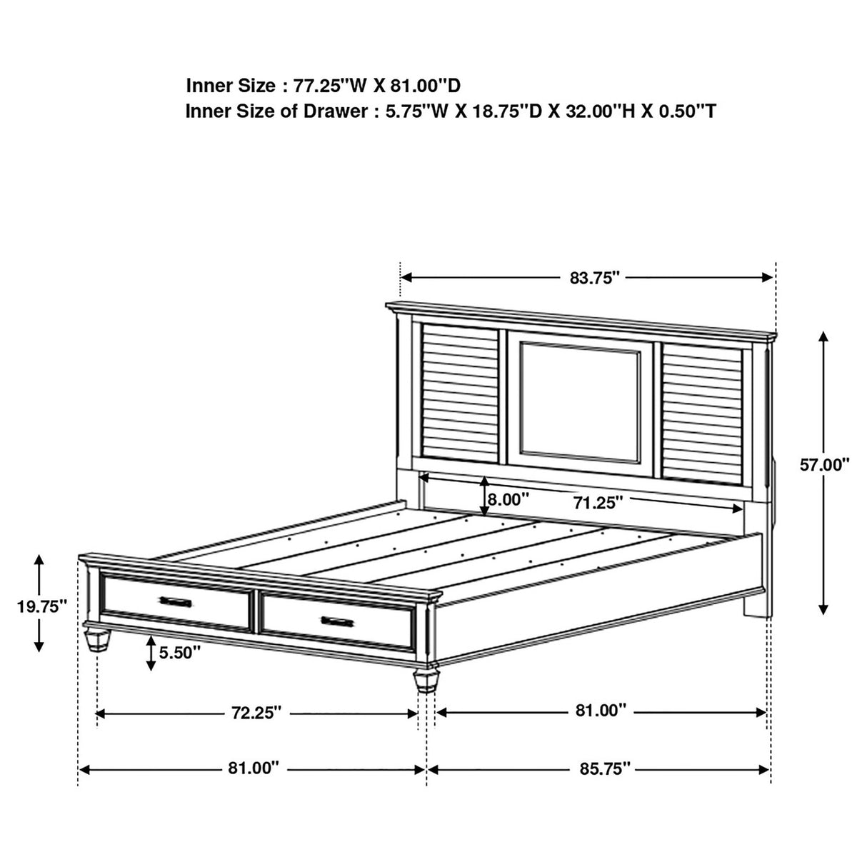 Franco 4-piece Eastern King Storage Bedroom Set Weathered Sage