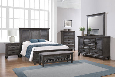 Franco 4-piece Eastern King Panel Bedroom Set Weathered Sage