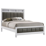 Barzini Eastern King Upholstered Panel Bed White