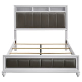 Barzini Eastern King Upholstered Panel Bed White