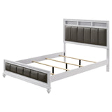 Barzini Eastern King Upholstered Panel Bed White