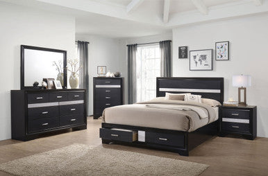 Miranda Contemporary Black California King Four-Piece Set