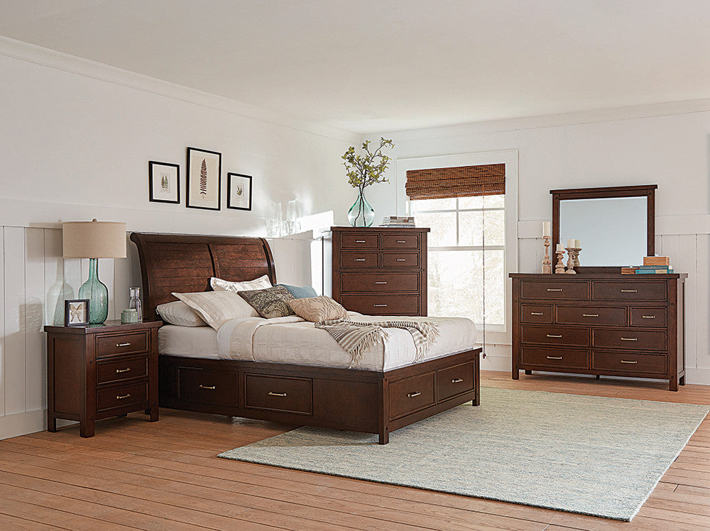 Barstow 4-piece Queen Storage Bedroom Set Pinot Noir