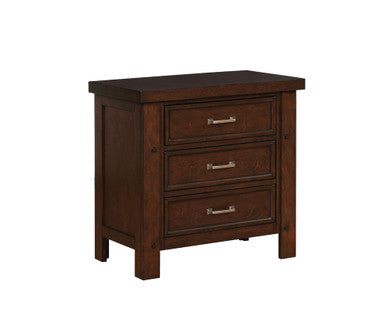 Barstow 3-drawer Rectangular Nightstand Pinot Noir