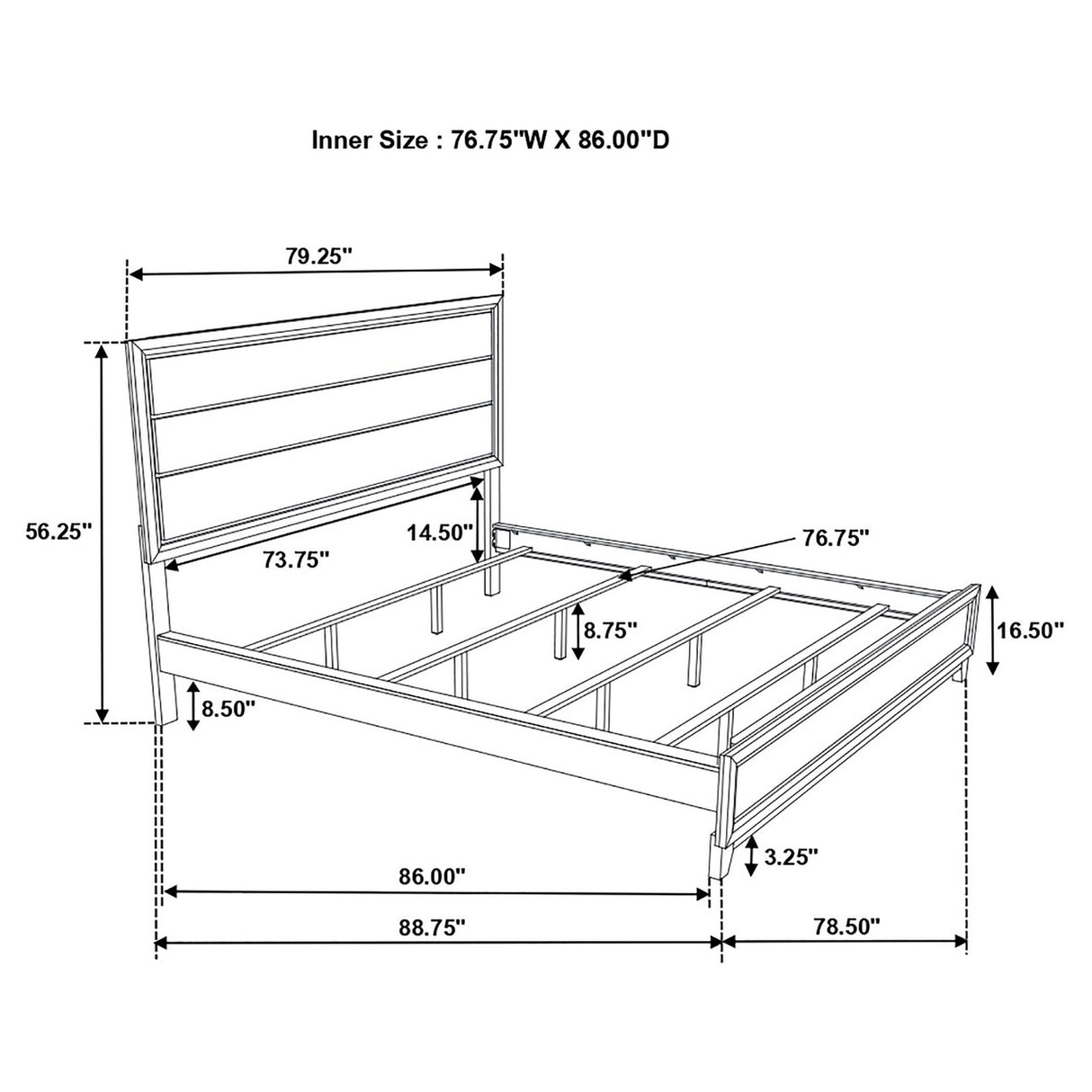 Watson California King Panel Bedroom Set Grey Oak and Black