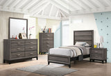 Watson 4-piece Twin Panel Bedroom Set Grey Oak