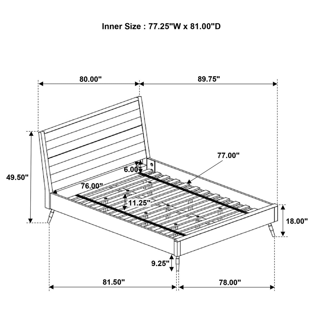 Marlow Eastern King Platform Bed Rough Sawn Multi