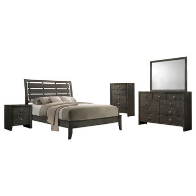 Serenity 5-piece Full Sleigh Bedroom Set Mod Grey