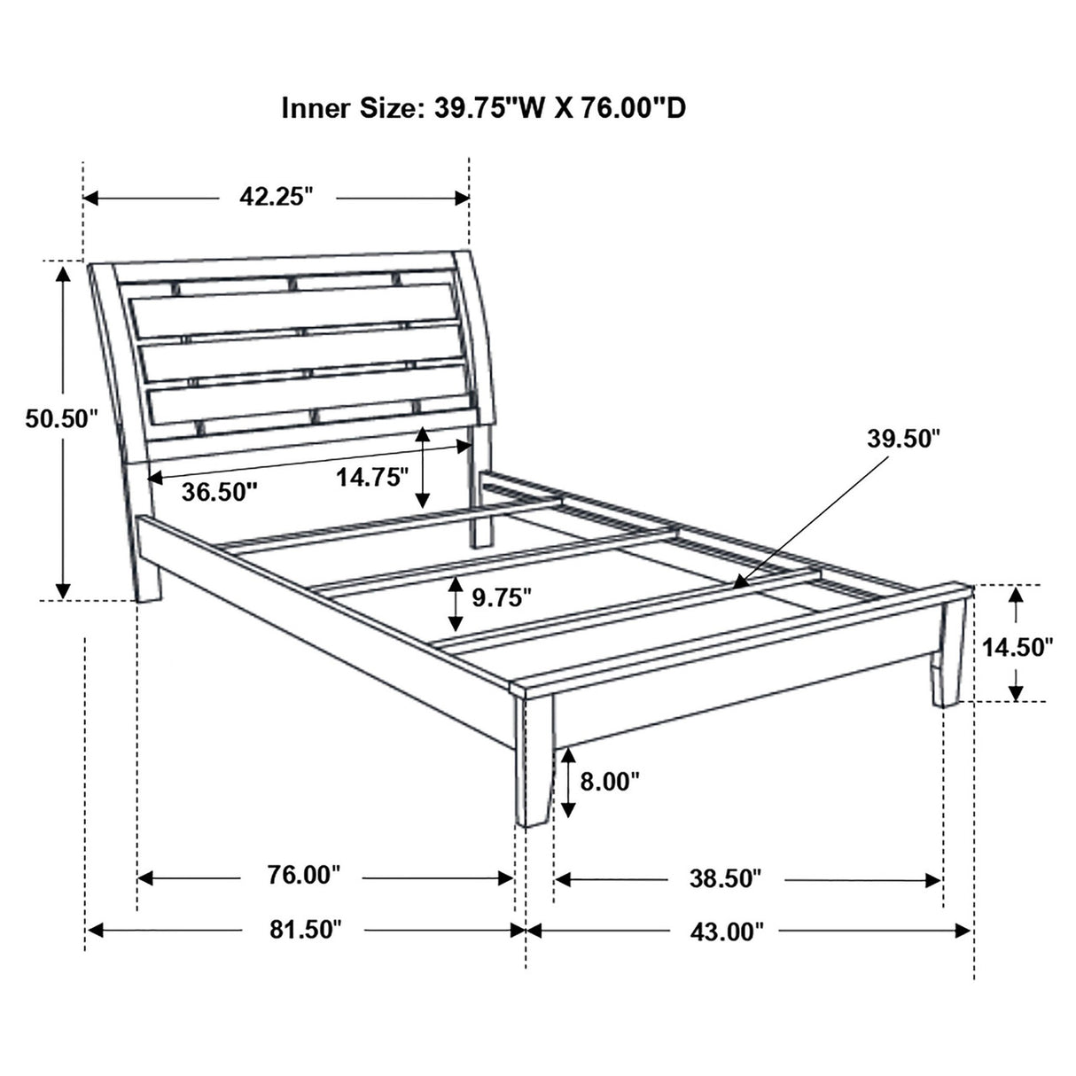 Serenity 4-piece Twin Sleigh Bedroom Set Mod Grey