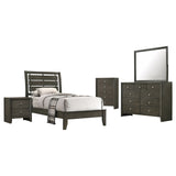 Serenity 5-piece Twin Sleigh Bedroom Set Mod Grey