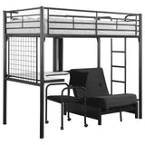 Jenner Twin Futon Workstation Loft Bed Black